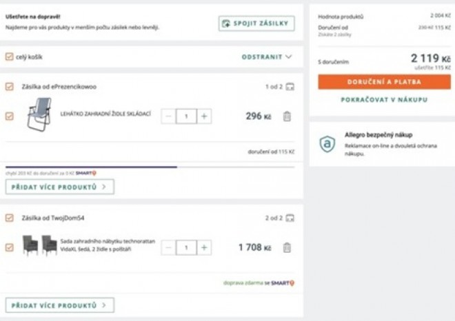 ​Allegro.cz spouští optimalizátor nákupů